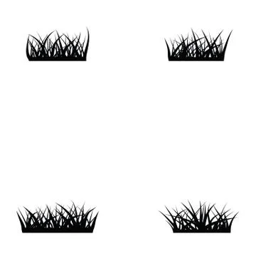 Grass icon set Stock Illustration