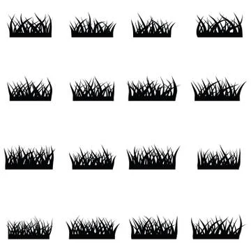 Grass icon set Stock Illustration