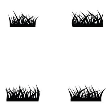 Grass icon set Stock Illustration