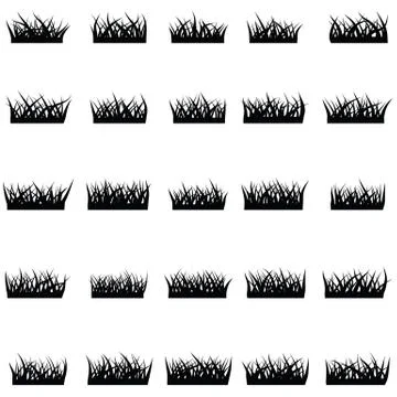 Grass icon set Stock Illustration