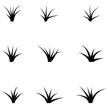 Grass icon set Stock Illustration