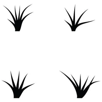 Grass icon set Stock Illustration
