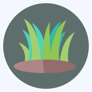 Grass Icon in trendy flat style isolated on soft blue background Stock Illustration