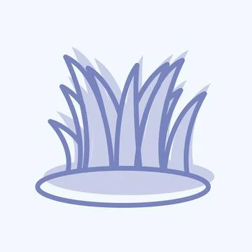 Grass Icon in trendy two tone style isolated on soft blue background Stock Illustration