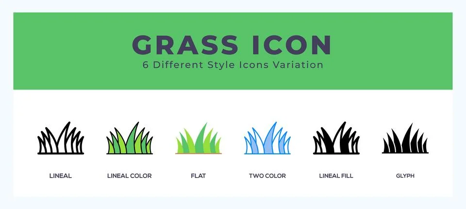 Grass icon vector design illustration in trendy style Stock Illustration