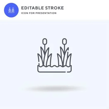 Grass icon vector, filled flat sign, solid pictogram isolated on white, logo Stock Illustration