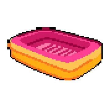 Grass inflatable swimming pool pixel art vector illustration Stock Illustration