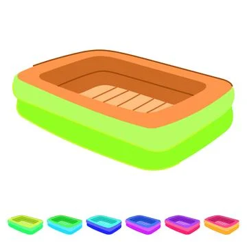 Grass inflatable swimming pool vector cartoon graphic Illustrazione stock