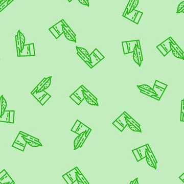 Grass juice barley line vector seamless pattern Illustrazione stock