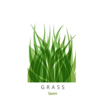 Grass Label abstract design. Green icon. Beautiful Logo Garden C Stock Illustration