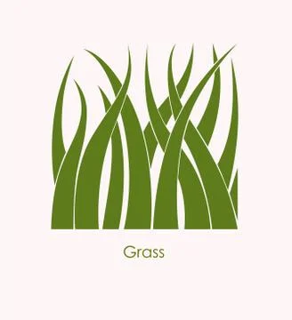 Grass Label abstract design. Square icon. Beautiful Logo Garden Stock Illustration
