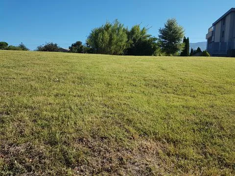 Grass lawn sky clouds for background Stock Photos