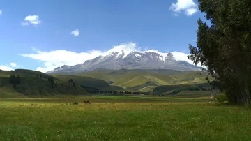 Grass Leading to Chimborazo Timelapse Stock Footage 85937075