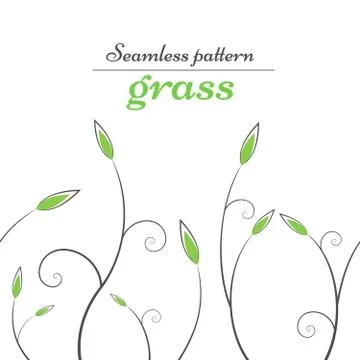Grass, leaf - green line pattern. 스톡 일러스트