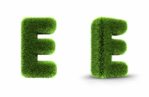 Grass letter e Stock Illustration