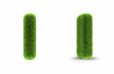 Grass letter i Stock Illustration