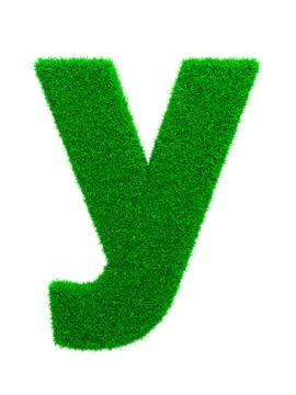 Grass Letter Isolated on White. Stock Illustration
