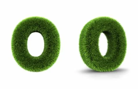 Grass letter o Stock Illustration