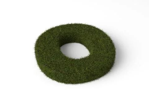Grass letter O Stock Illustration