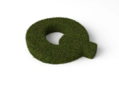 Grass letter Q Stock Illustration