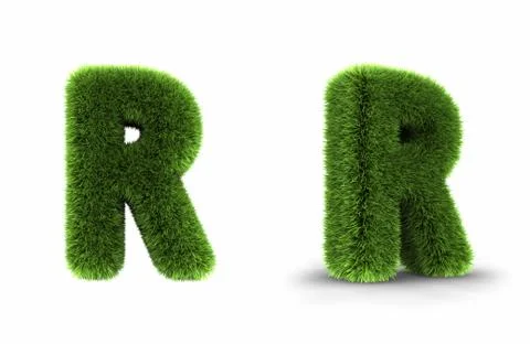 Grass letter r 库存插图