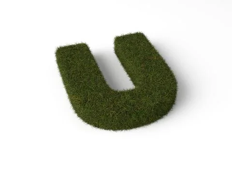 Grass letter U Stock Illustration
