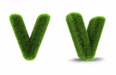 Grass letter v Stock Illustration