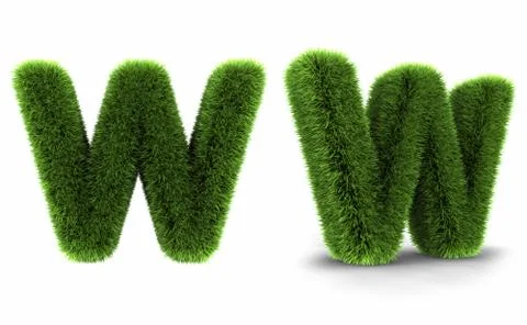 Grass letter w Stock Illustration