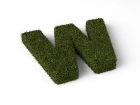 Grass letter W Stock Illustration