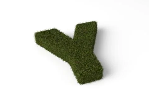 Grass letter Y Stock Illustration