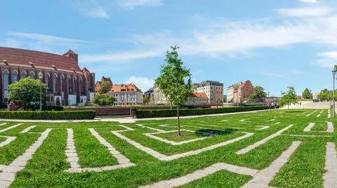 Grass maze in Wroclaw Stock Photos