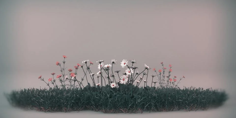 Grass patch isolated on white background Stock Illustration