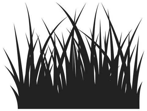 Grass patch silhouette. Natural field plant icon 스톡 일러스트