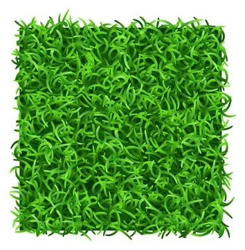 Grass patch top view. Realistic lawn tile Stock Illustration