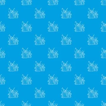 Grass pattern vector seamless blue Stock Illustration