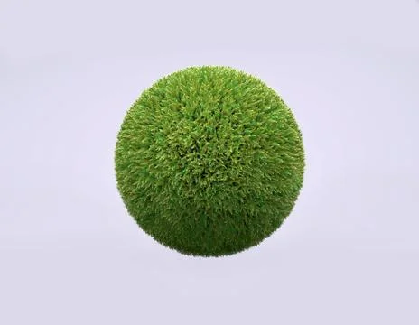 Grass planet on light background, 3D illustration Stock Illustration