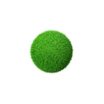 Grass planet on white background, 3D illustration, concept Stock Illustration