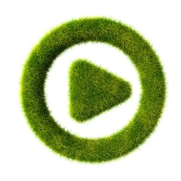Grass play icon Stock Illustration