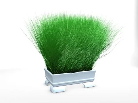 Grass pot2 Stock Illustration