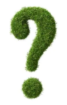  A grass question mark isolated on a white background - 3D rendering Envir... Stock Photos