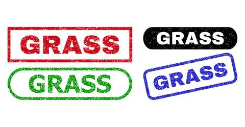 GRASS Rectangle Stamps Using Unclean Style Stock Illustration