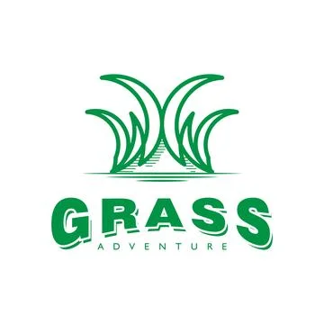 Grass retro icon logo vector design Stock Illustration