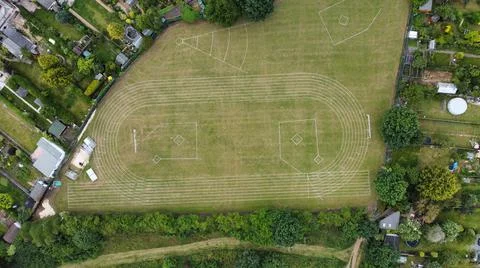 Grass running track Foto stock