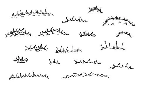 Grass scribble doodle field Stockillustratie