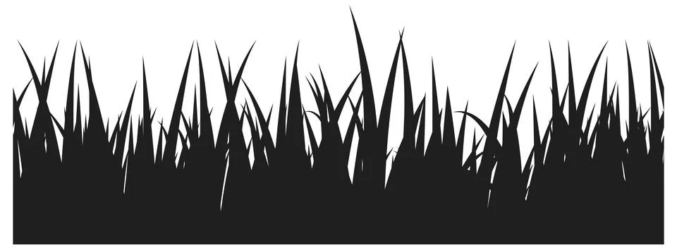 Grass seamless border. Natural pattern of blade leaves Illustrazione stock