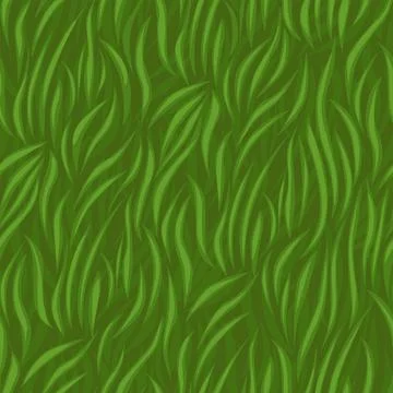 Grass seamless pattern, texture green grass waves for wallpaper ui game. Stock Illustration