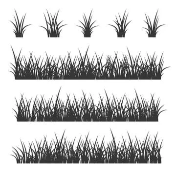 Grass Set on White Background. Vector Stock Illustration