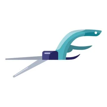 Grass shears isolated on white background. Pruning shears in flat design. Gar Ilustración de archivo