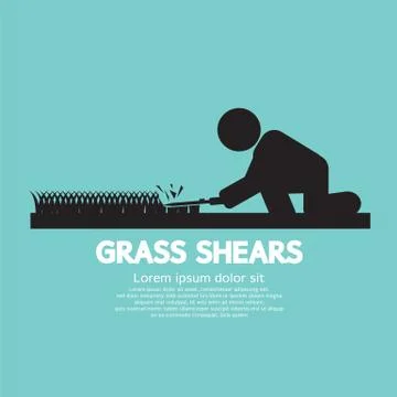 Grass Shears Vector Illustration Stock Illustration
