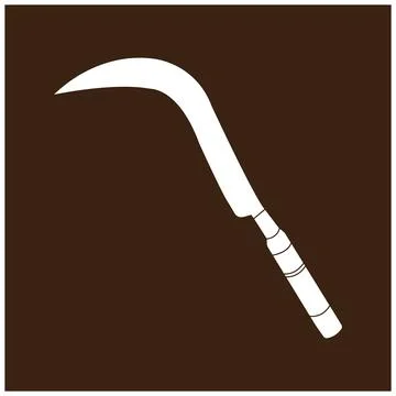 Grass sickle icon simple design Stock Illustration
